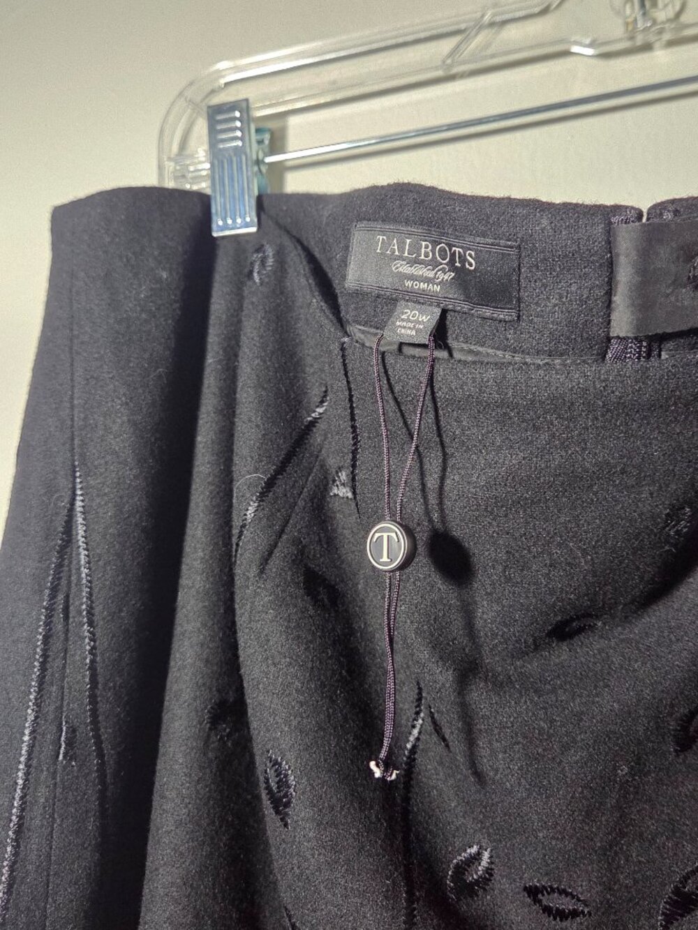Black Talbots Embroidered Wool Blend Lined Maxi Skirt - Picture 4 of 5